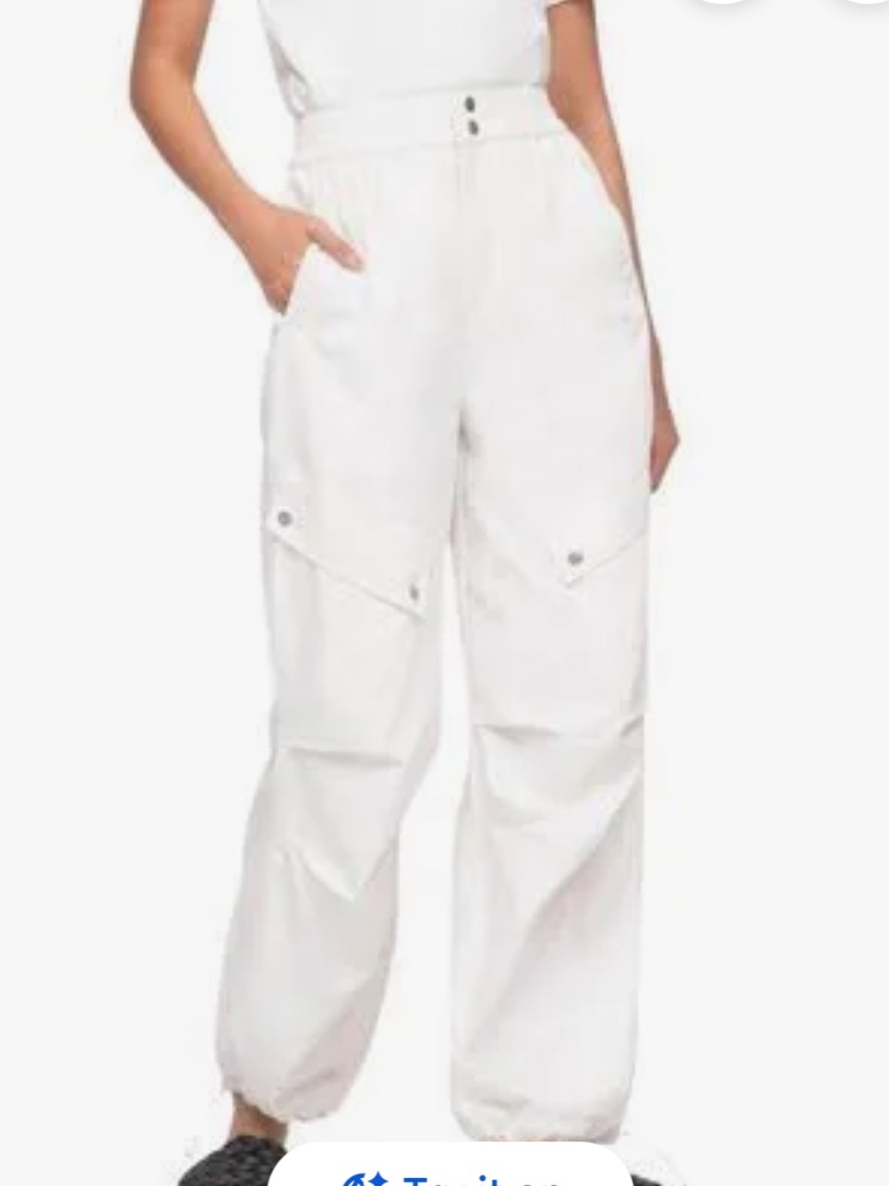 NEW Sea New York Marilot Tula High Waist Cargo Joggers Pants. White. Size S.